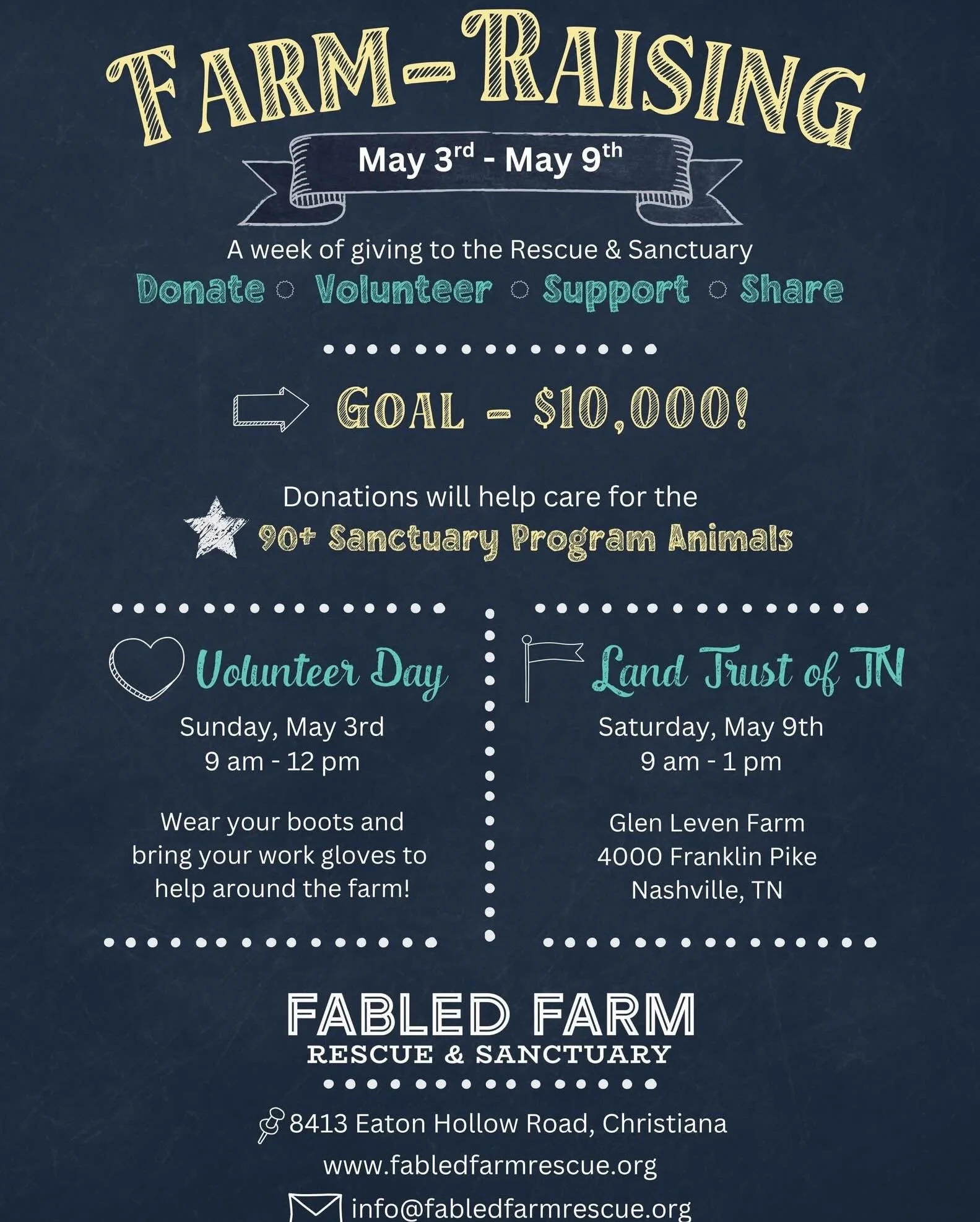 A week of giving for the ones who stay 🤍

From May 3&ndash;9, we&rsquo;re raising $10,000 for the animals who call Fabled Farm home&mdash;over 90 sanctuary residents, many of them seniors and animals with special needs.

They&rsquo;re not waiting fo