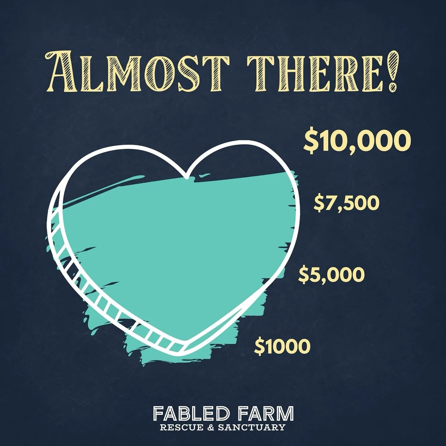 We are SO close 🤍

Right now, we&rsquo;re less than $500 away from reaching our $10,000 Farm-Raising goal for the sanctuary animals at Fabled Farm.

Over 90 animals depend on us every single day for feed, medical care, medications, hoof care, and th