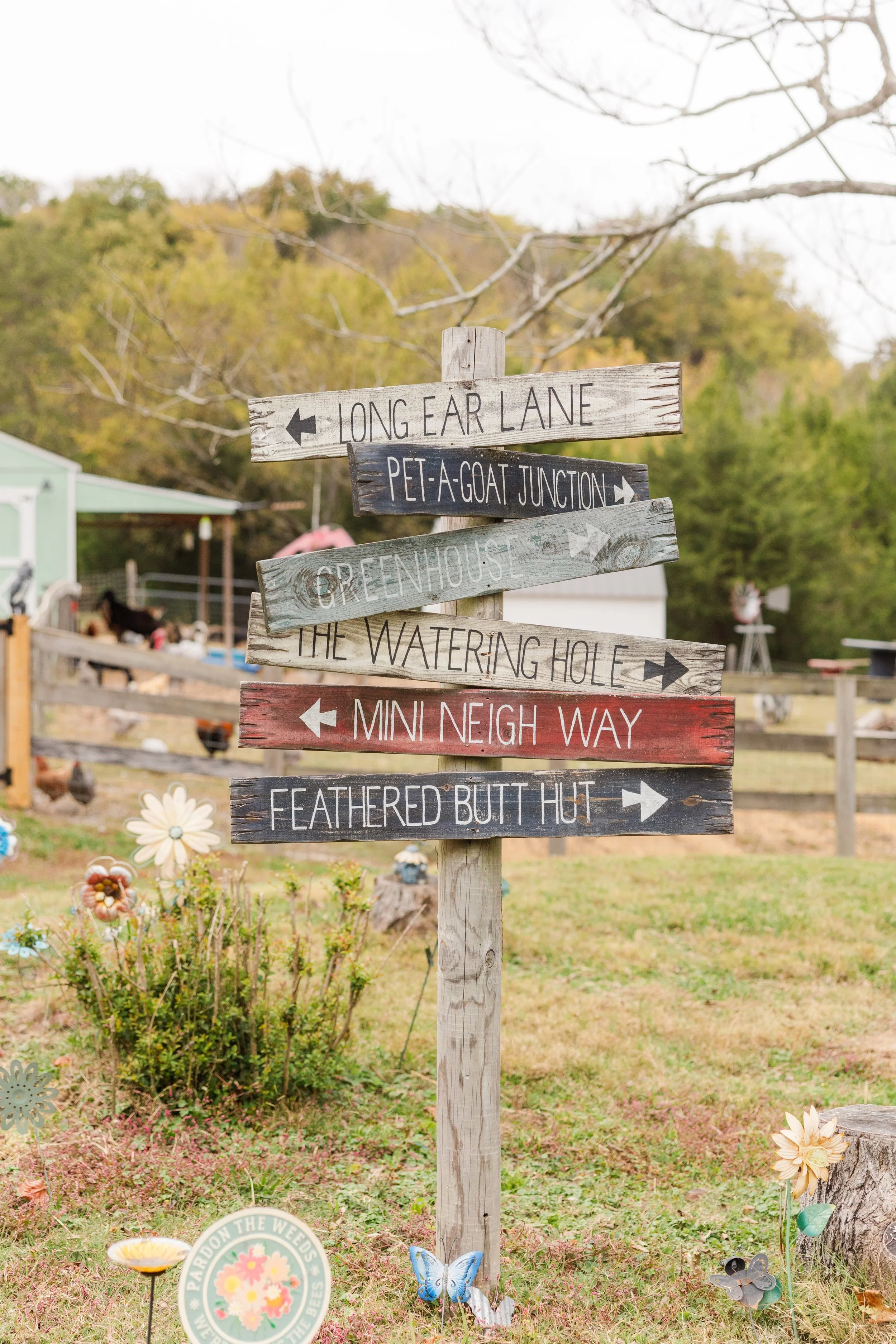 Directional farm sign