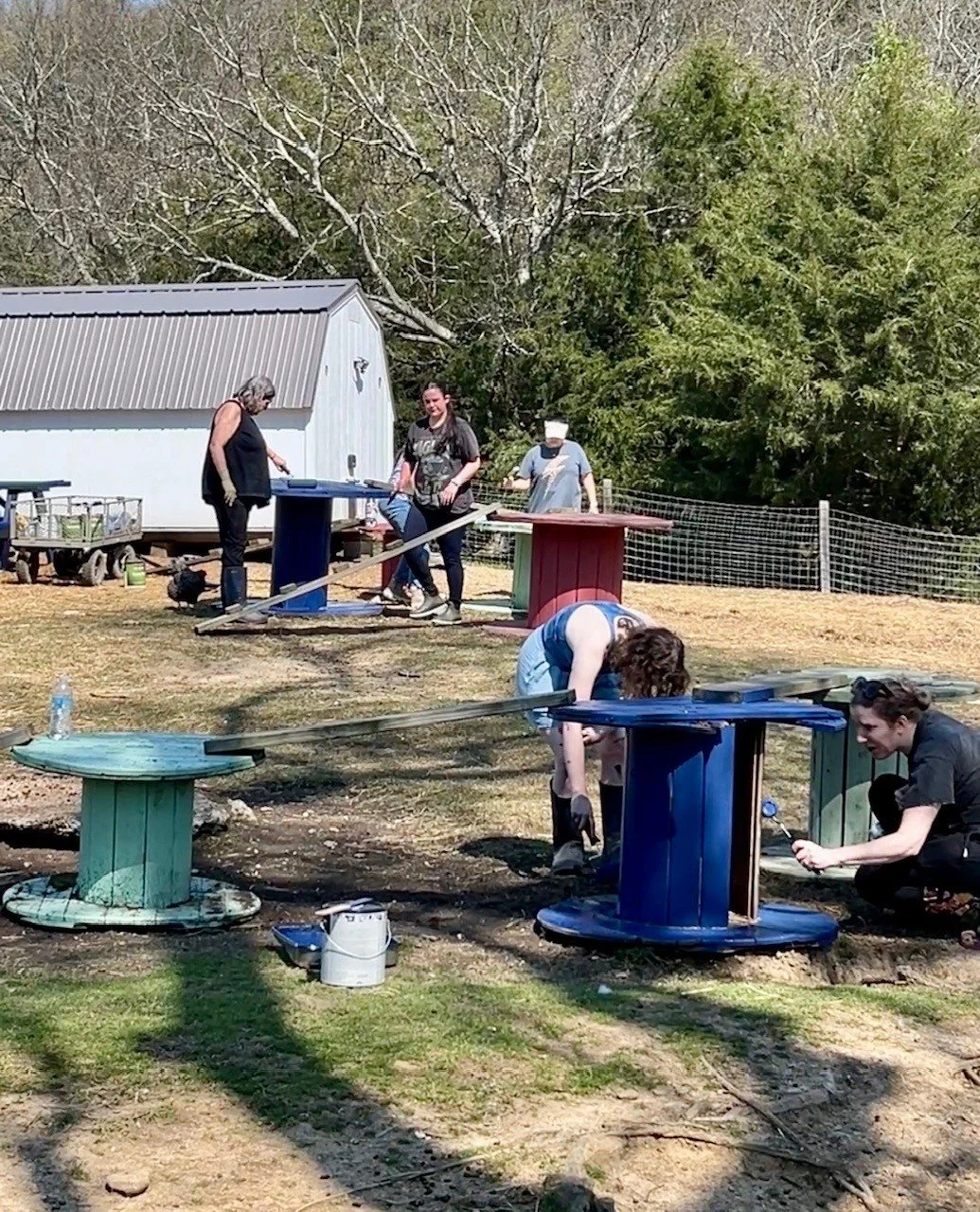 Volunteers working at Fabled Farm Rescue & Sanctuary