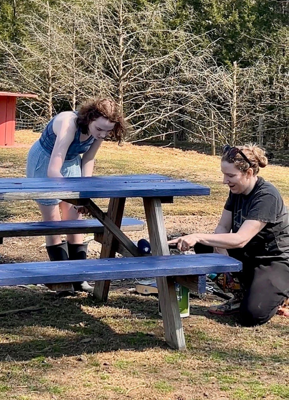 Volunteers working at Fabled Farm Rescue & Sanctuary