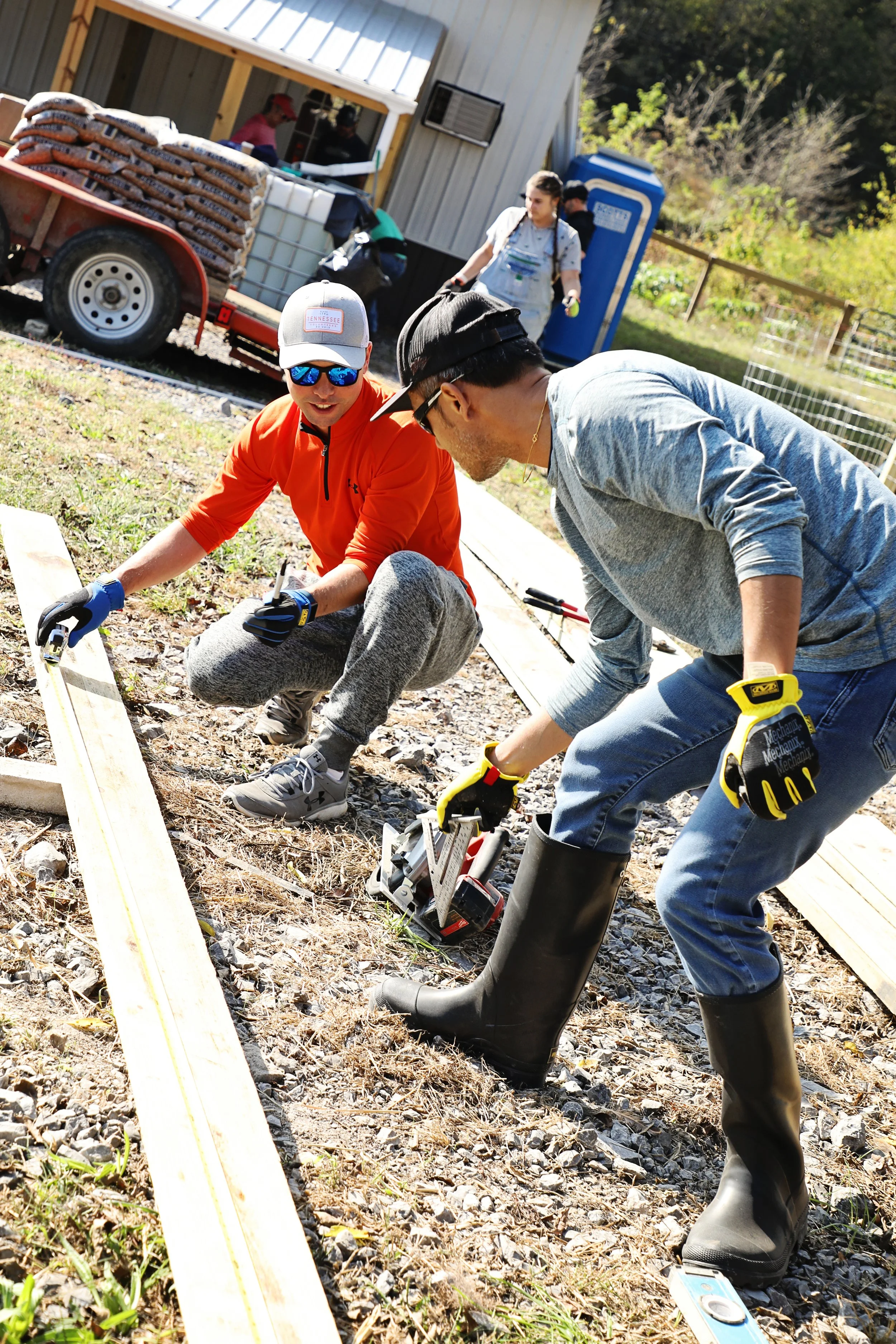 Volunteers working at Fabled Farm Rescue & Sanctuary