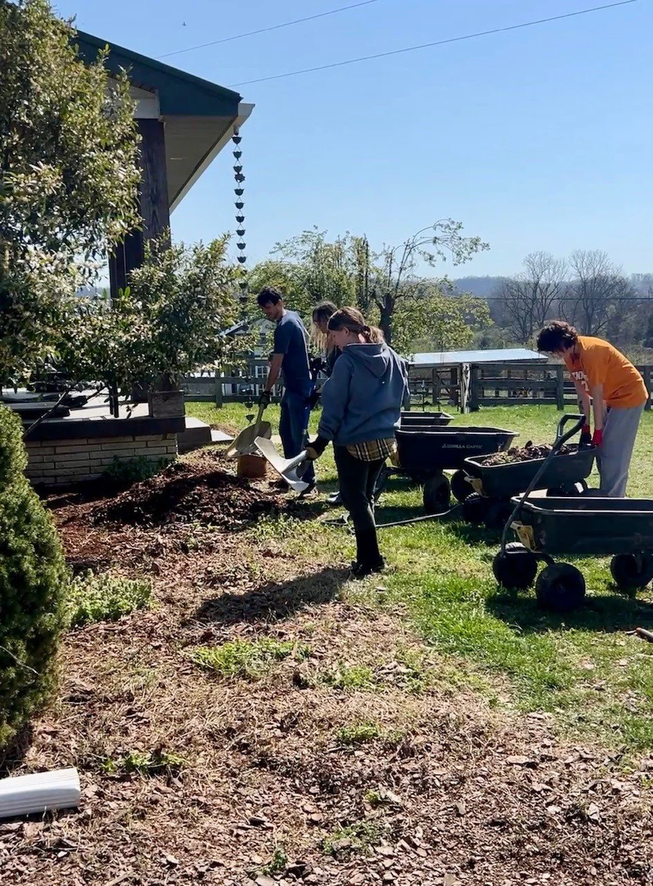 Volunteers working at Fabled Farm Rescue & Sanctuary