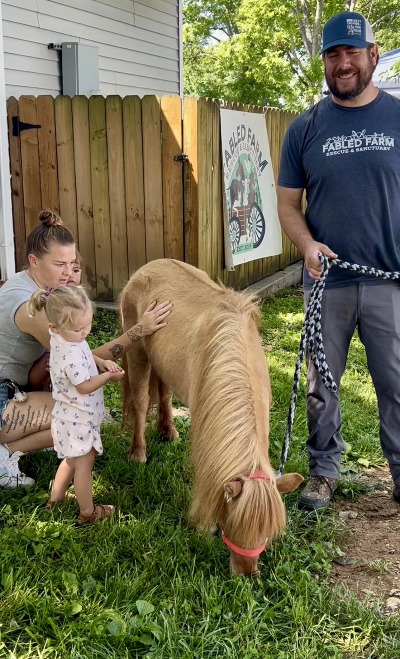 Volunteers working at Fabled Farm Rescue & Sanctuary
