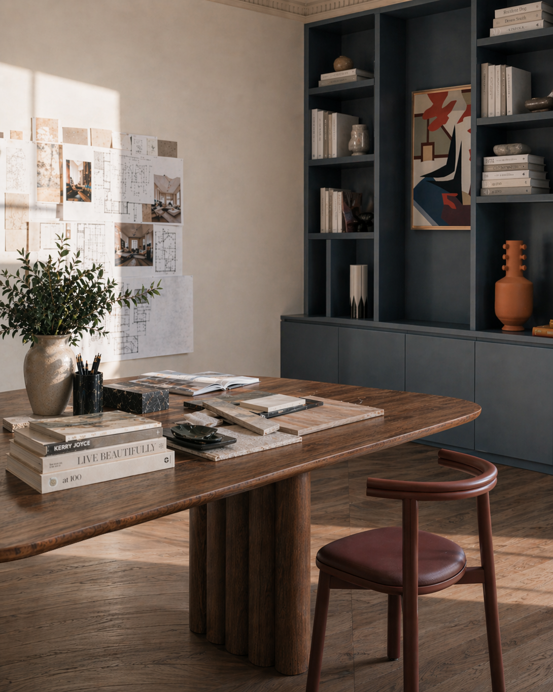 Studio Arcka Office Brunswick studio featuring refined materials palette, custom joinery and considered workspace layout