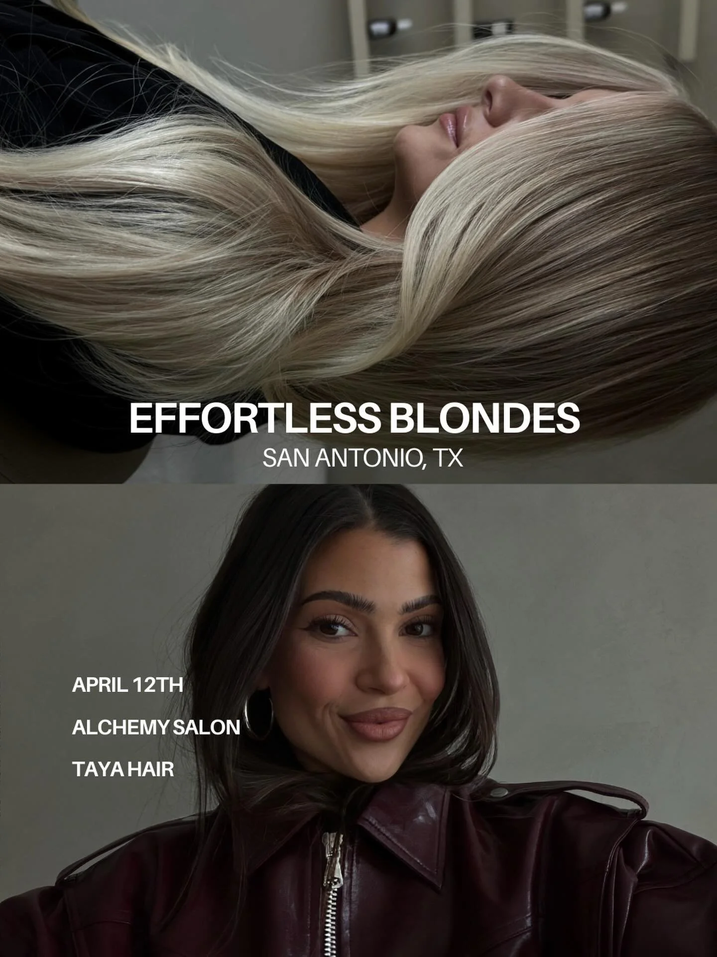 We are so excited to host Effortless Blondes with @taya.hair at @alchemysalonsatx in 2026. 

Tickets are now live so get them while they&rsquo;re available and join us for some hot hair education. You won&rsquo;t want to miss this class 🫶