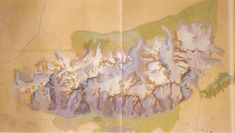 Bozza di una carta della Catena del M.Bianco.