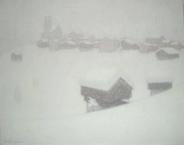 Nevicata a Colle Santa Lucia - 1966 - 65x80