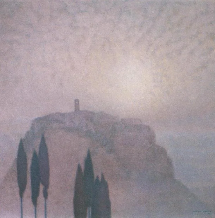 Mattina a Civita di Bagnoregio - 1974 - 70x70