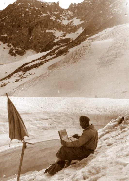 Dipingendo al col de la Fourche - anni trenta