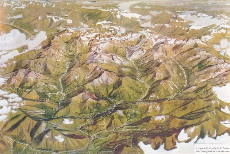 Carta geopanoramica delle Valli di Lanzo - 1931