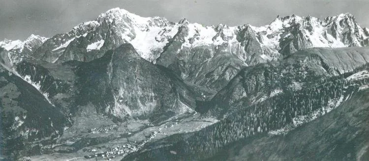 Panorama composito della conca di Courmayeur - 1927