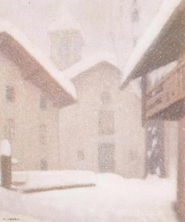 Nevicata a Verrand - 1962 - 60x50