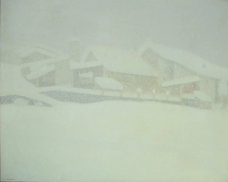 Nevicata a La Saxe - 80x100