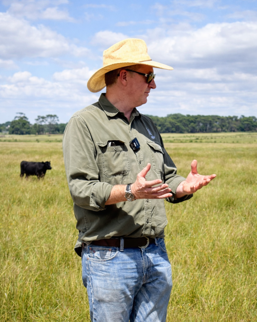 Tim Mugavin raising grass-fed cattle on the Mugavin Beef farm in Killarney