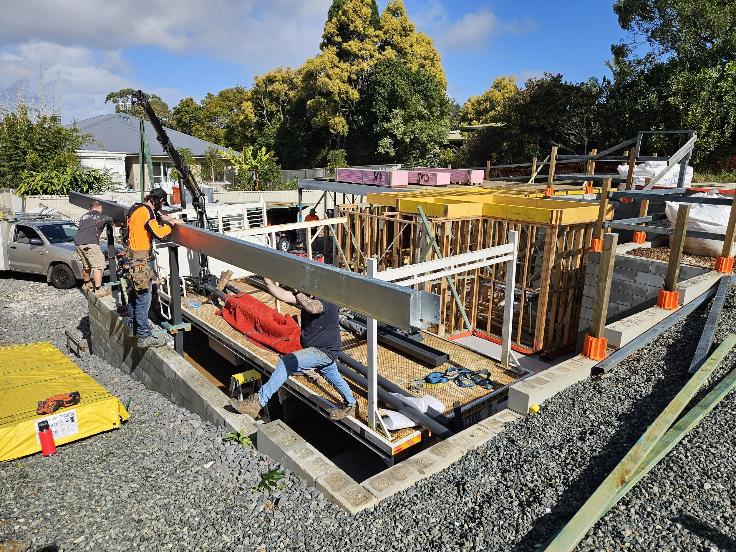 Structural steel going in at Thompson Rd by SMD Projects
