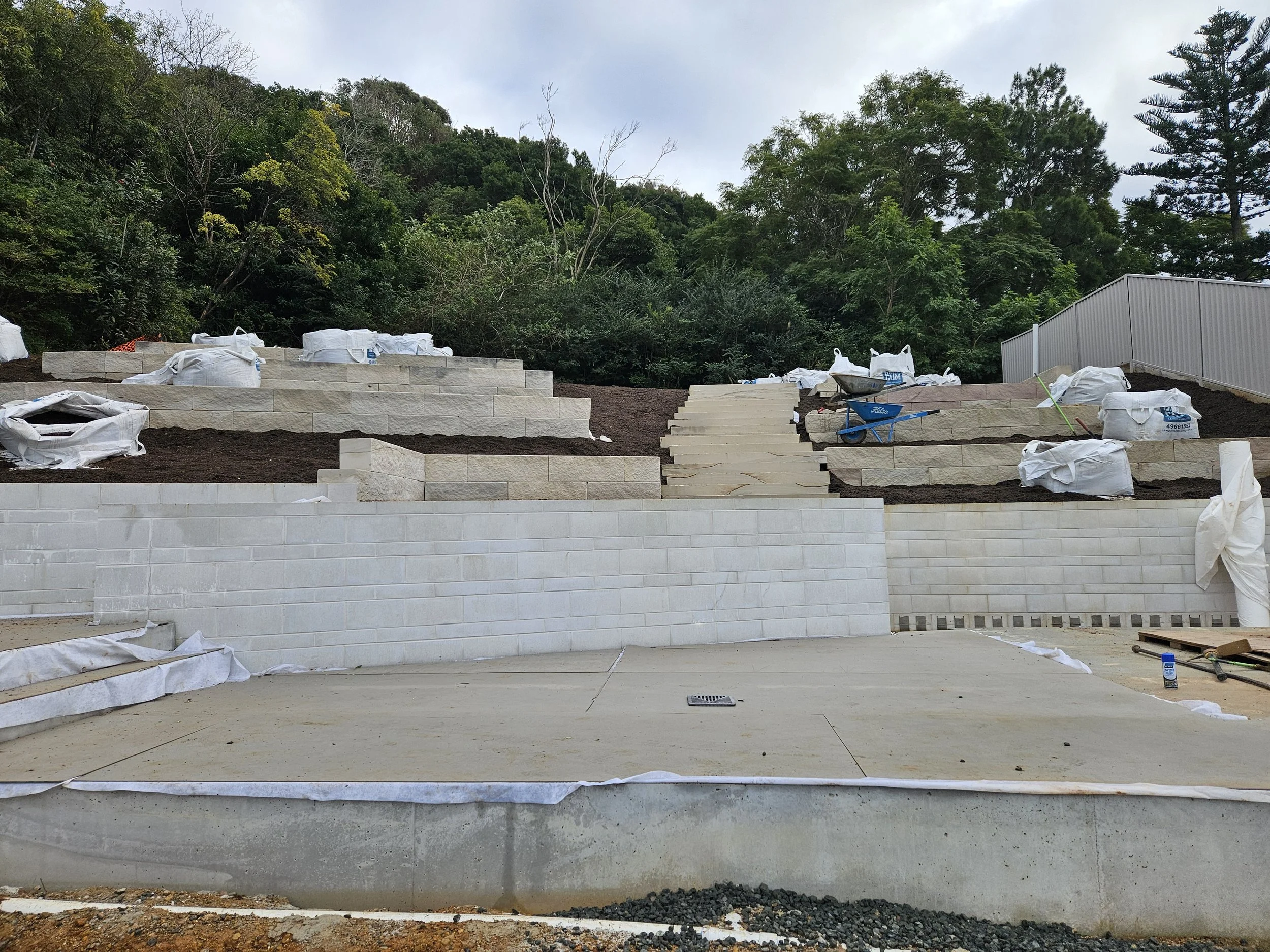 Retaining walls at Thompson Road project by SMD Projects