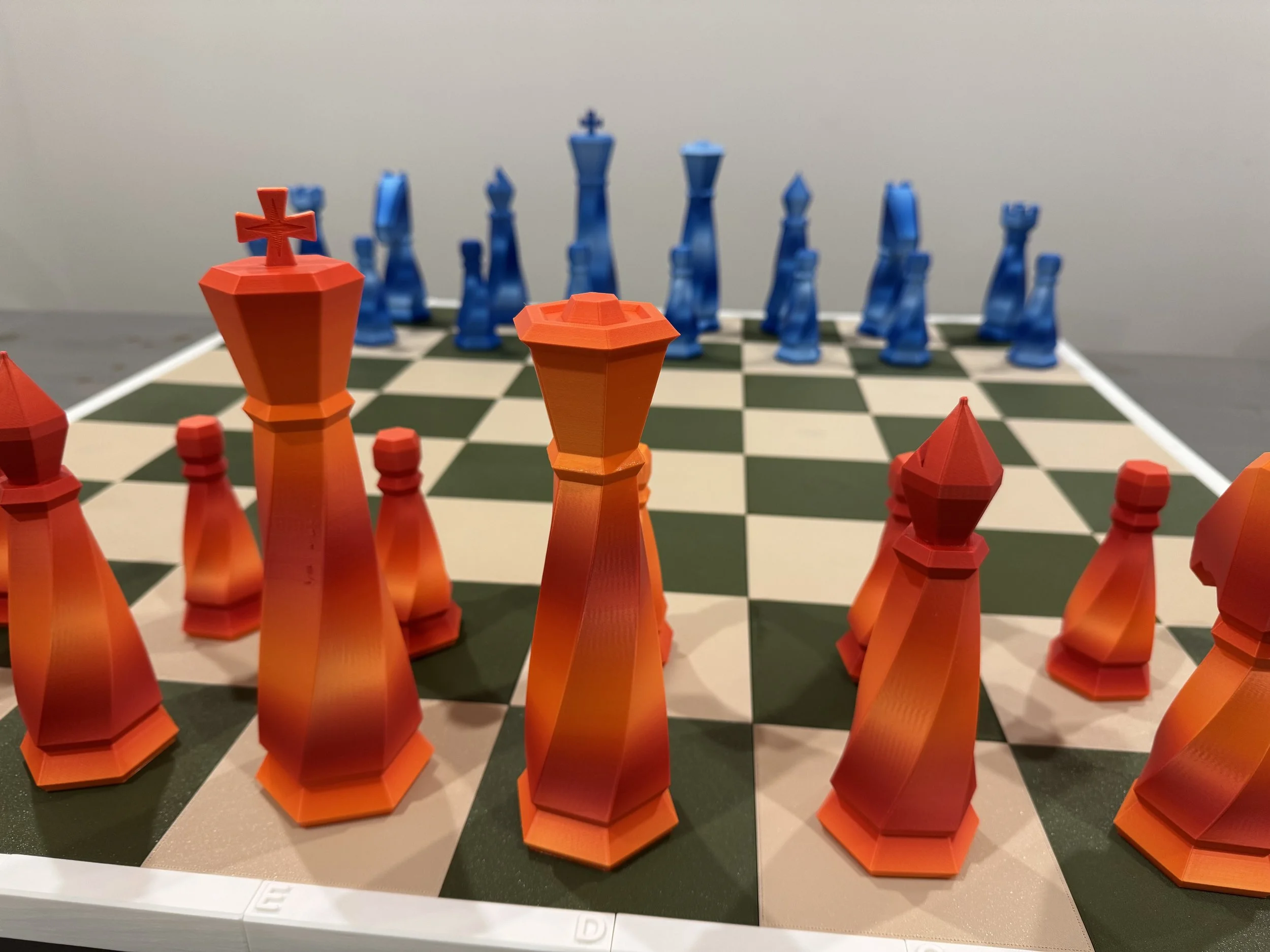 Large magnetic chess set. Fire vs. Water. Design by Titan 3D