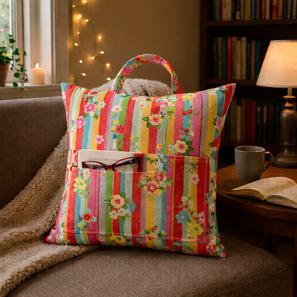 reading pillow with stripes and flowers.png