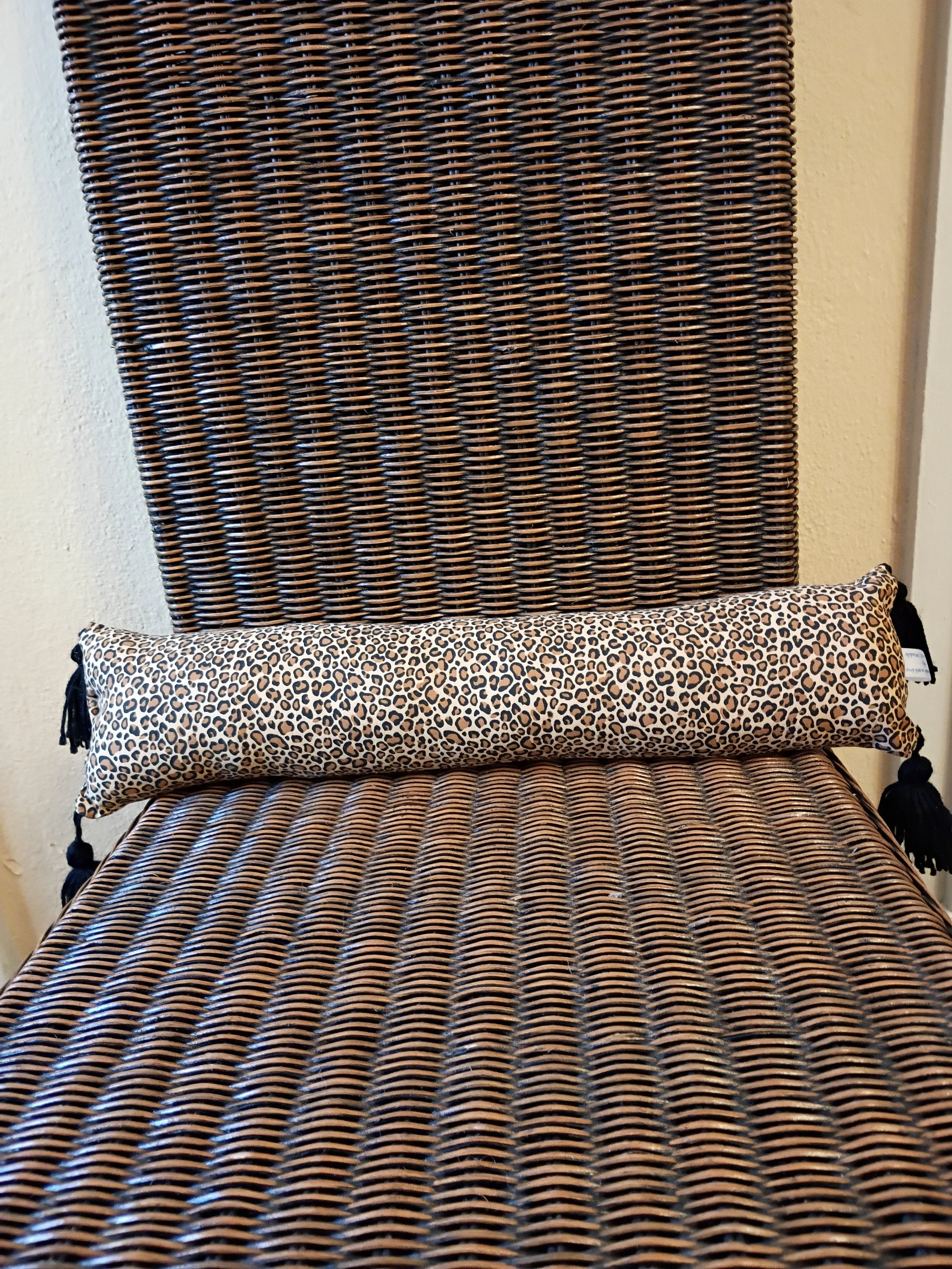 Leopard print neck roll or lumbar support pillow