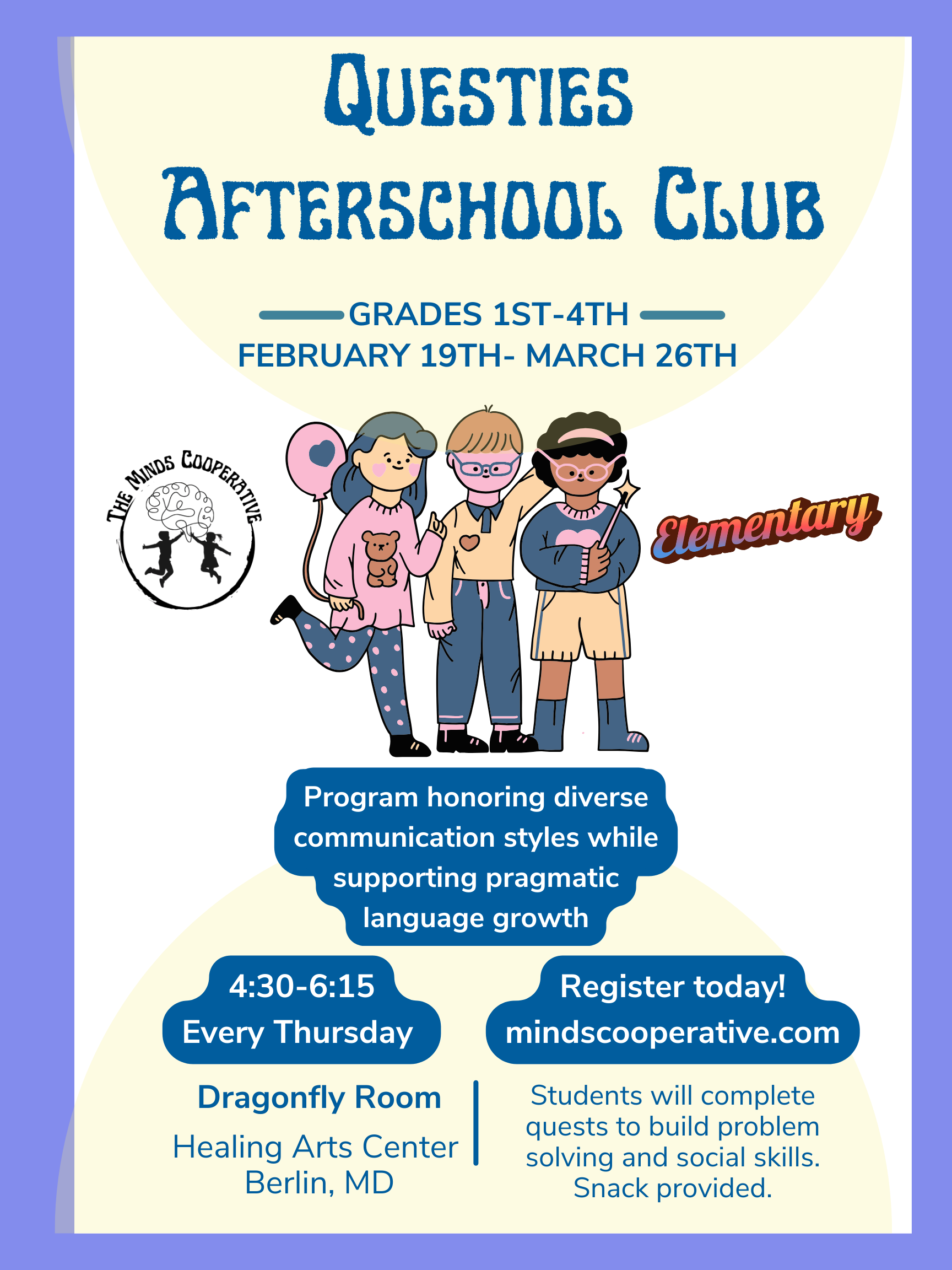 Questies Afterschool Social Skills Program- Elementary