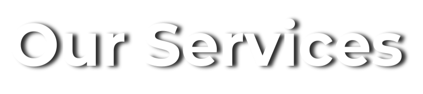 Text on black background reading 'Our Services' in bold white letters.