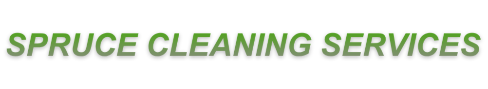 Green and black sign displaying 'Spruce Cleaning Services'