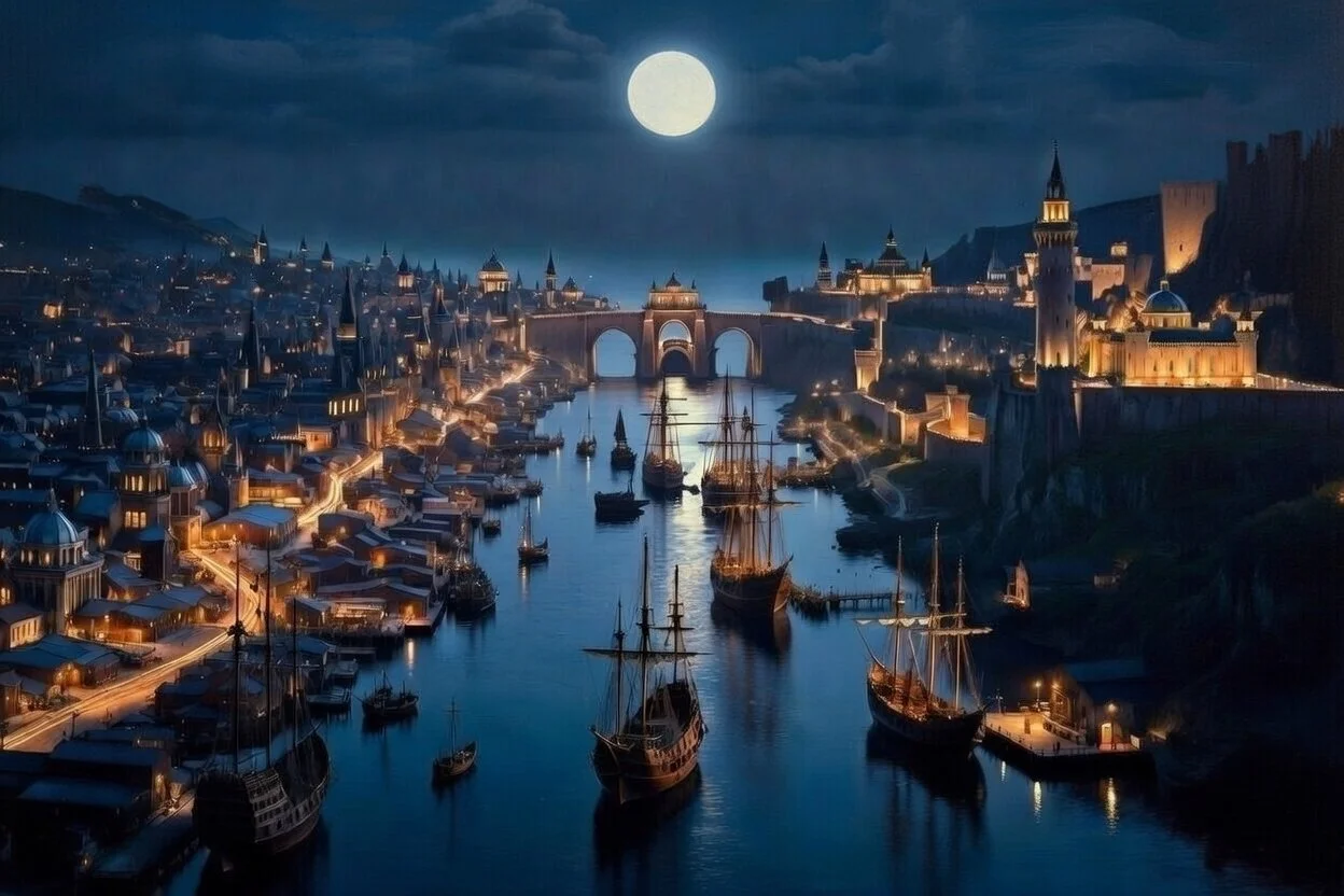 The Sea Gate by Night