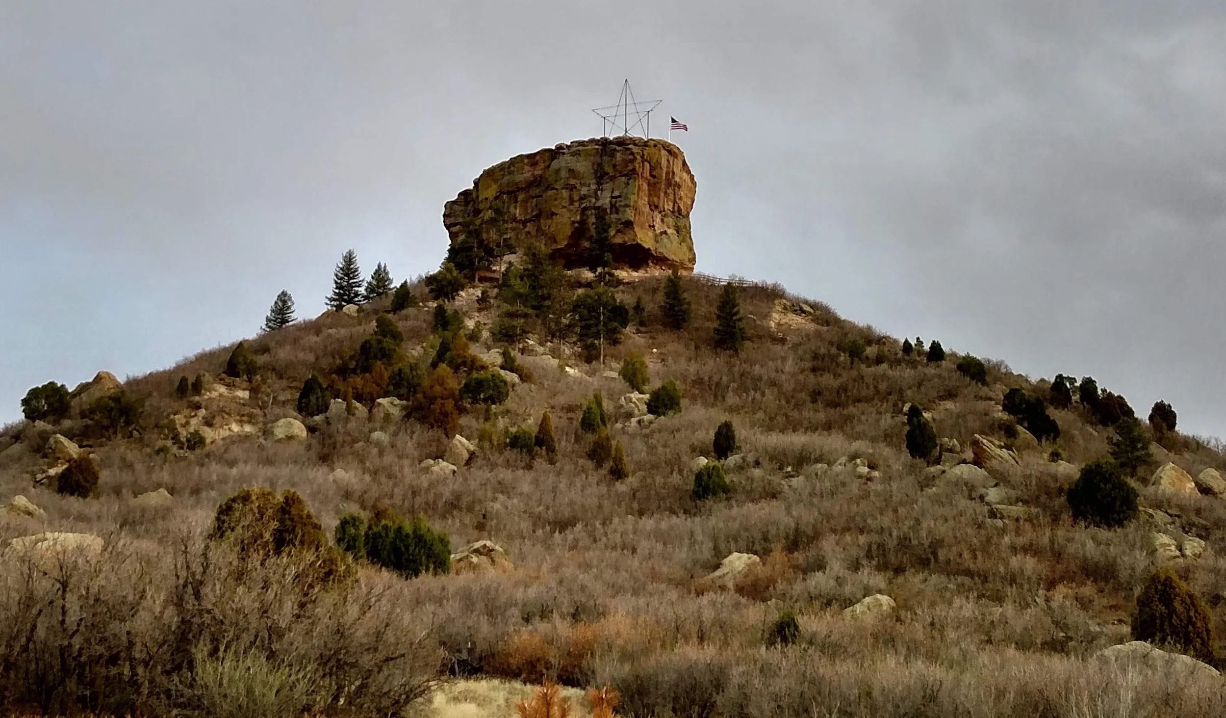 Castle Rock on a cloudy day