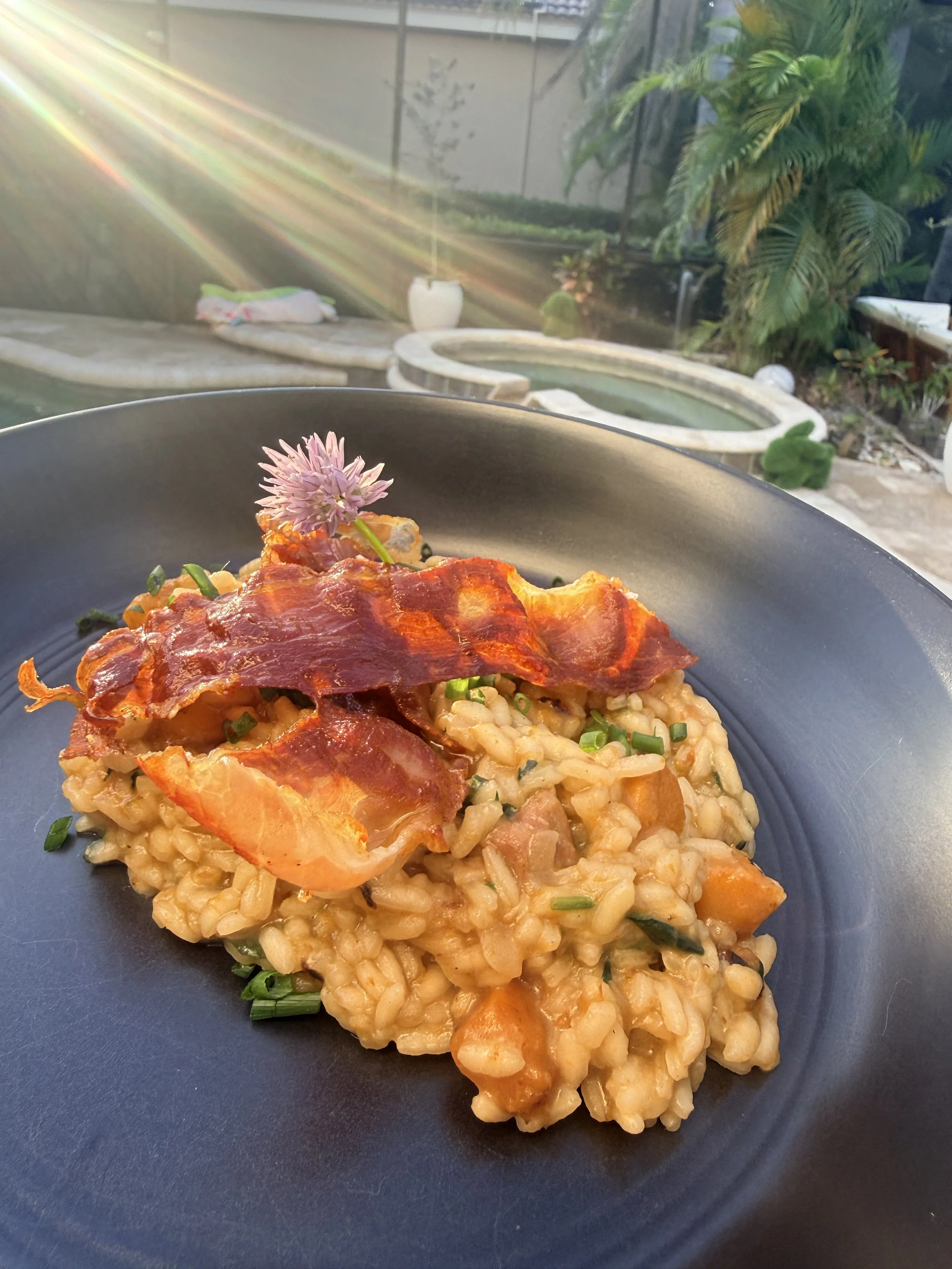 Golden Hour Comfort: Butternut Squash Risotto with Crispy Prosciutto