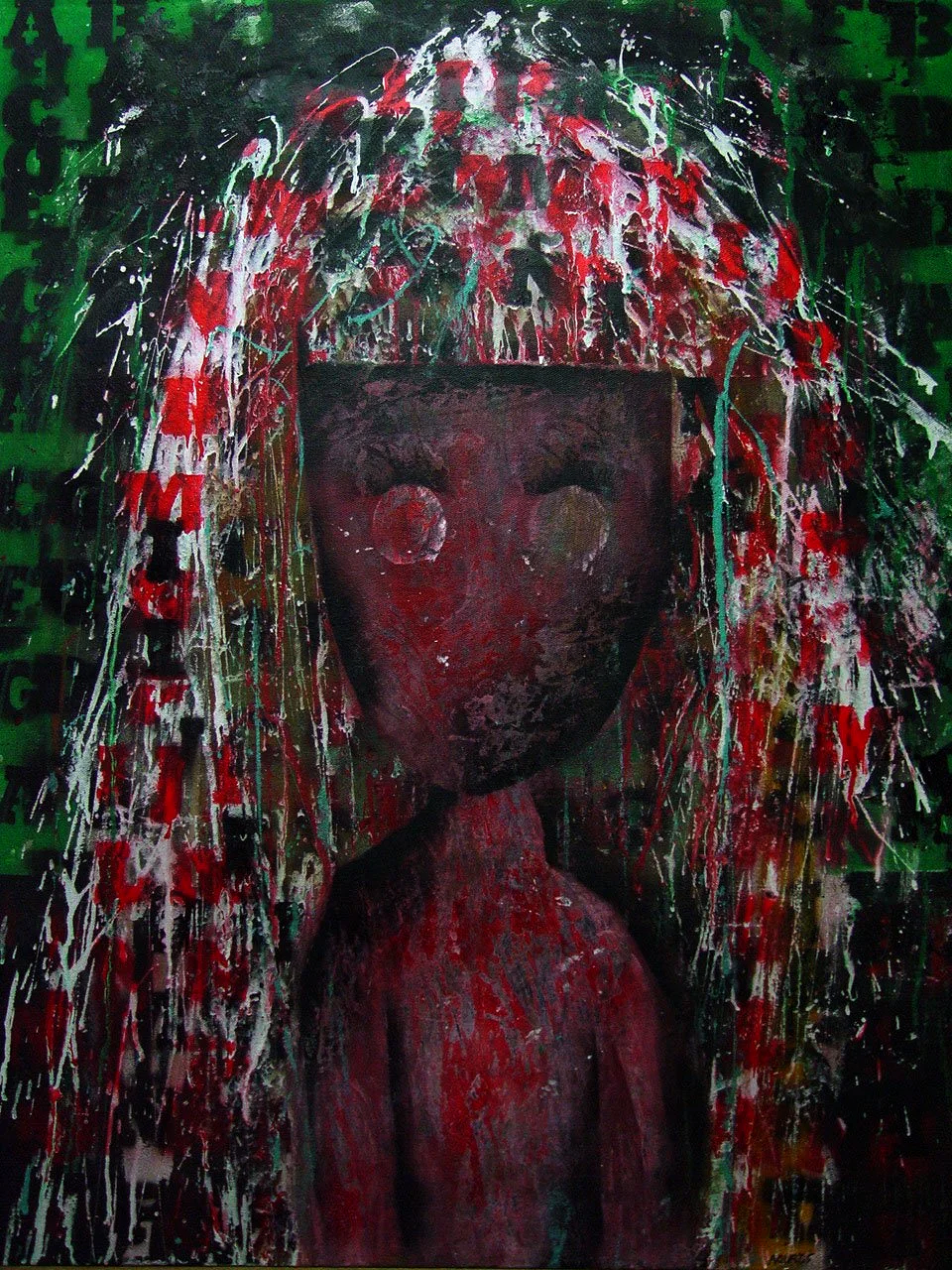 Titulo: a,b,c
Técnica: Mixta sobre lienzo
Año: 2004
Coleccion: De Frente
Vendida