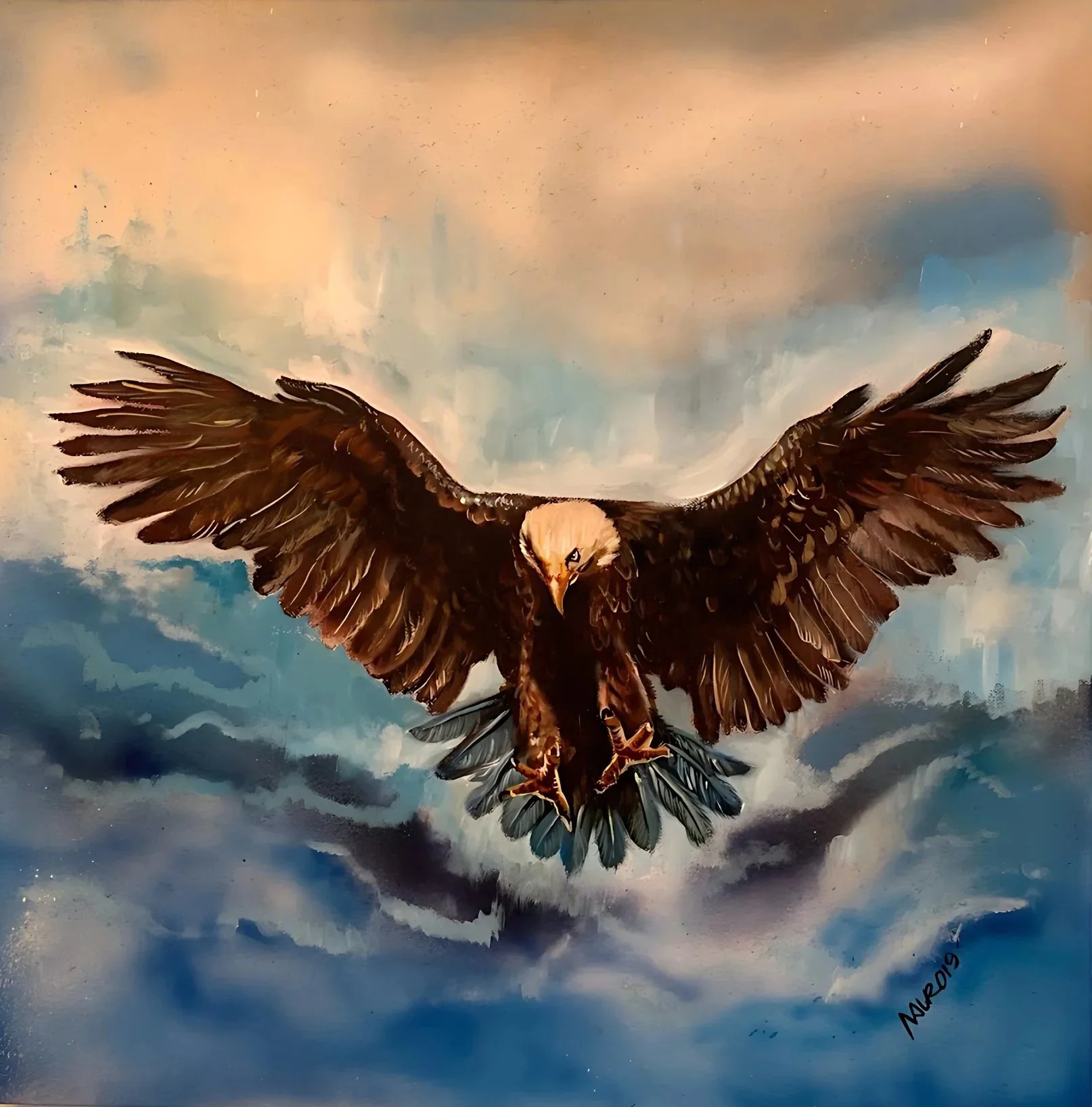Pintura de de Aguila encargo de Cliente turista 2017