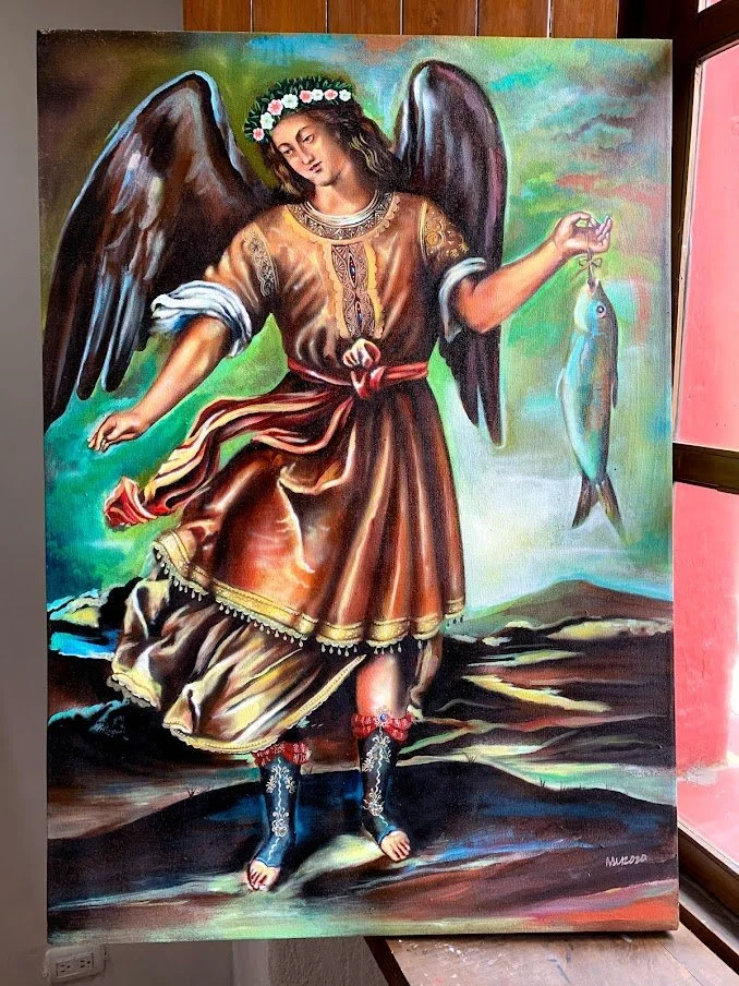 Pintura de San Rafael  Arcángel Para residencia en Antigua Guatemala 2019