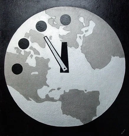 Titulo: Reloj del Juicio Final
Técnica: Acrílico sobre Madera
Medidas: 80cm X 80cm
Año: 2006