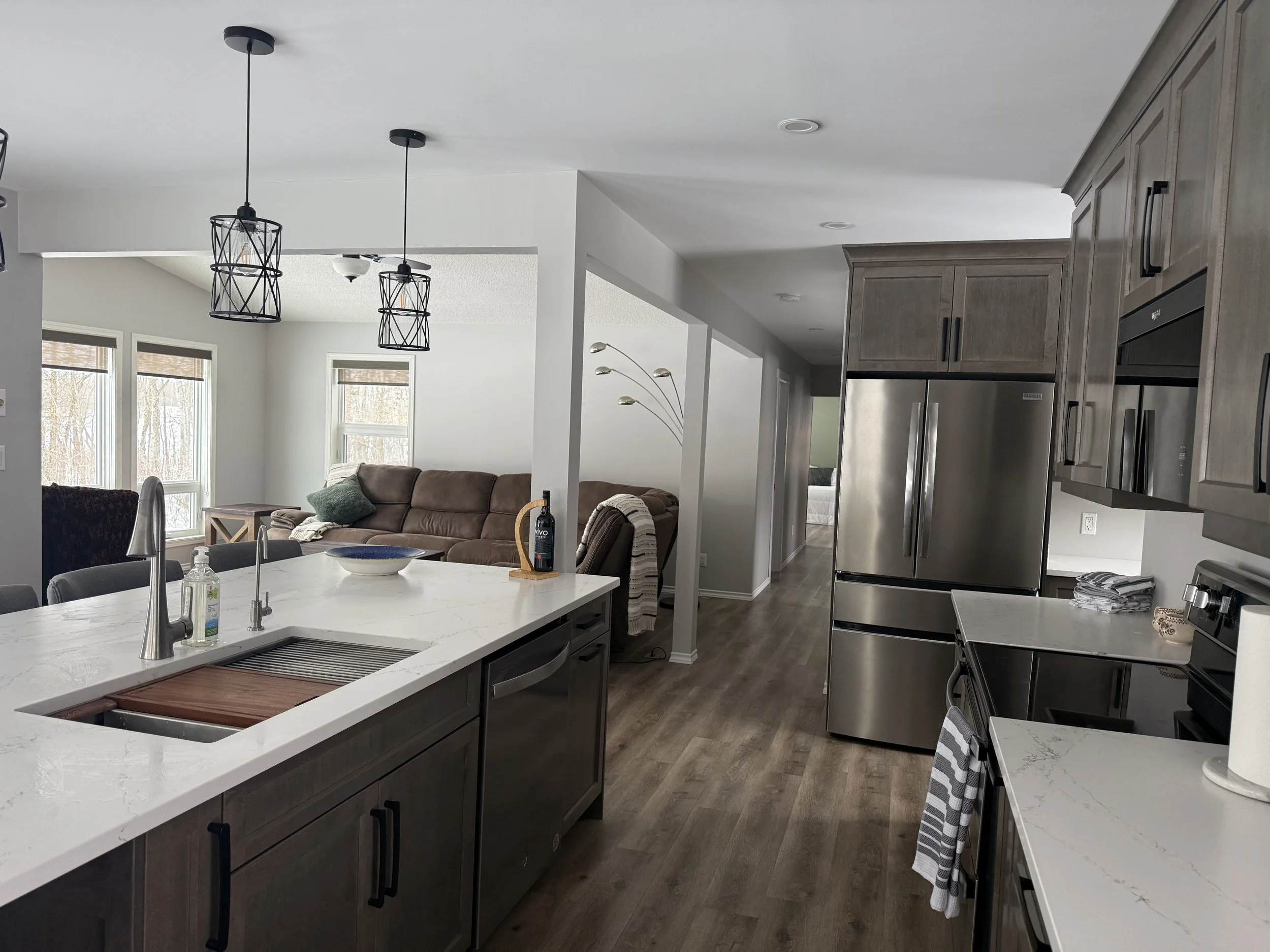 Kitchen open to living room