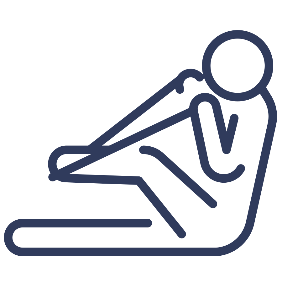 Geometric drawing of an outline square with sections divided by vertical, horizontal, and diagonal lines.