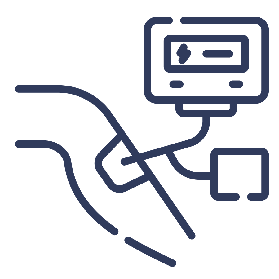 Geometric drawing of an outline square with sections divided by vertical, horizontal, and circle lines.