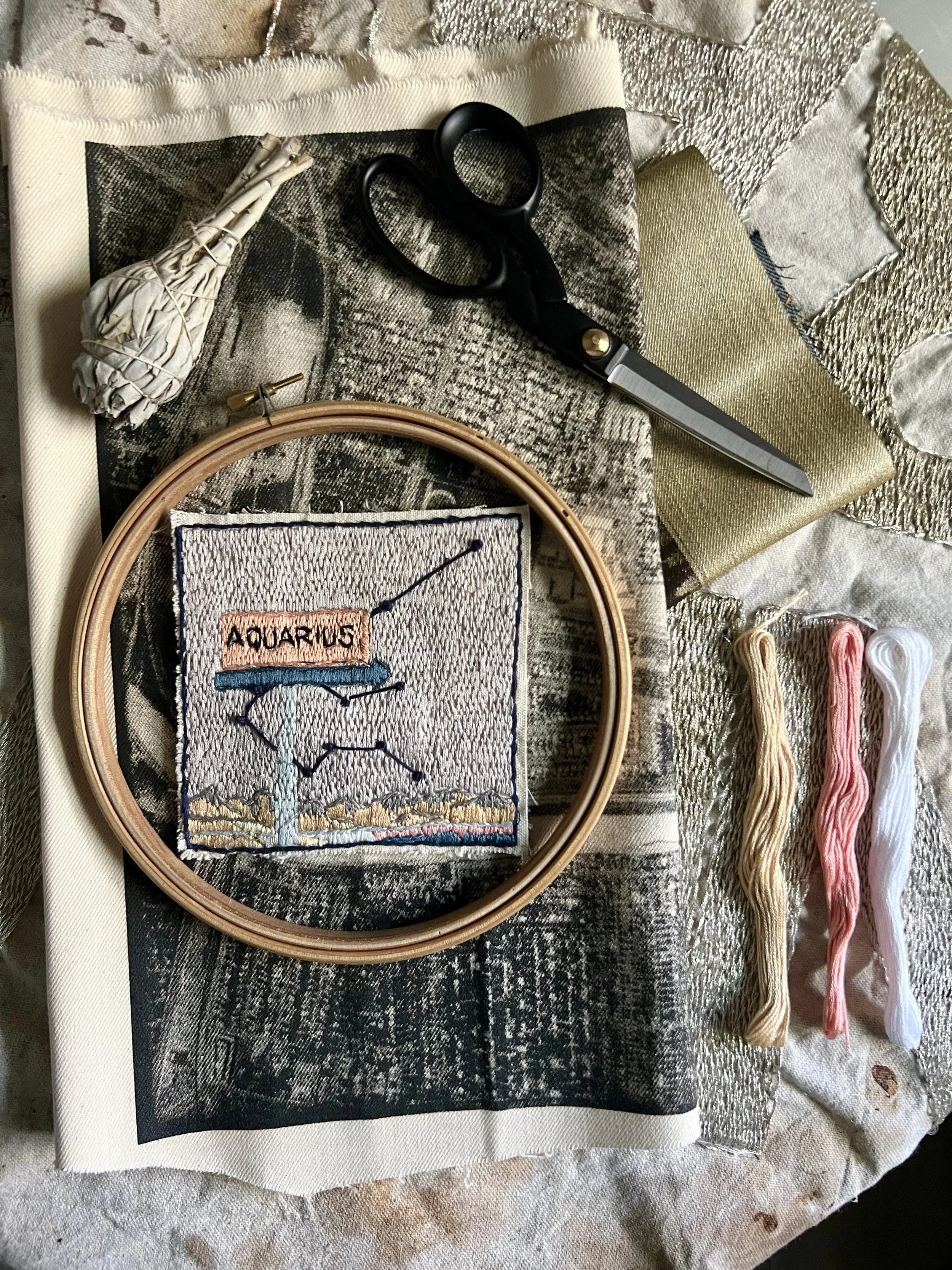 Aquarius Embroidered Zodiac Patch