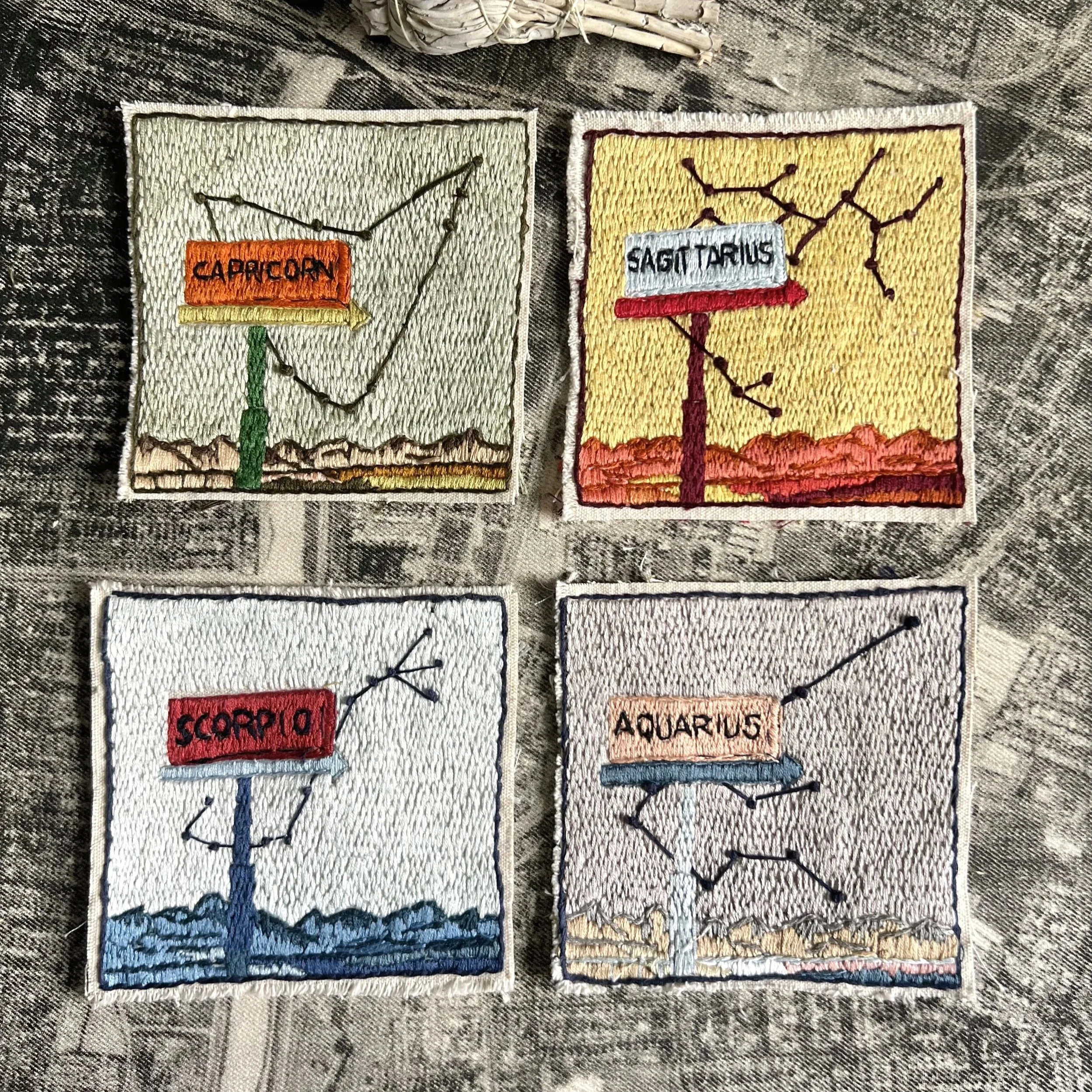 Hand-embroidered Zodiac Patch