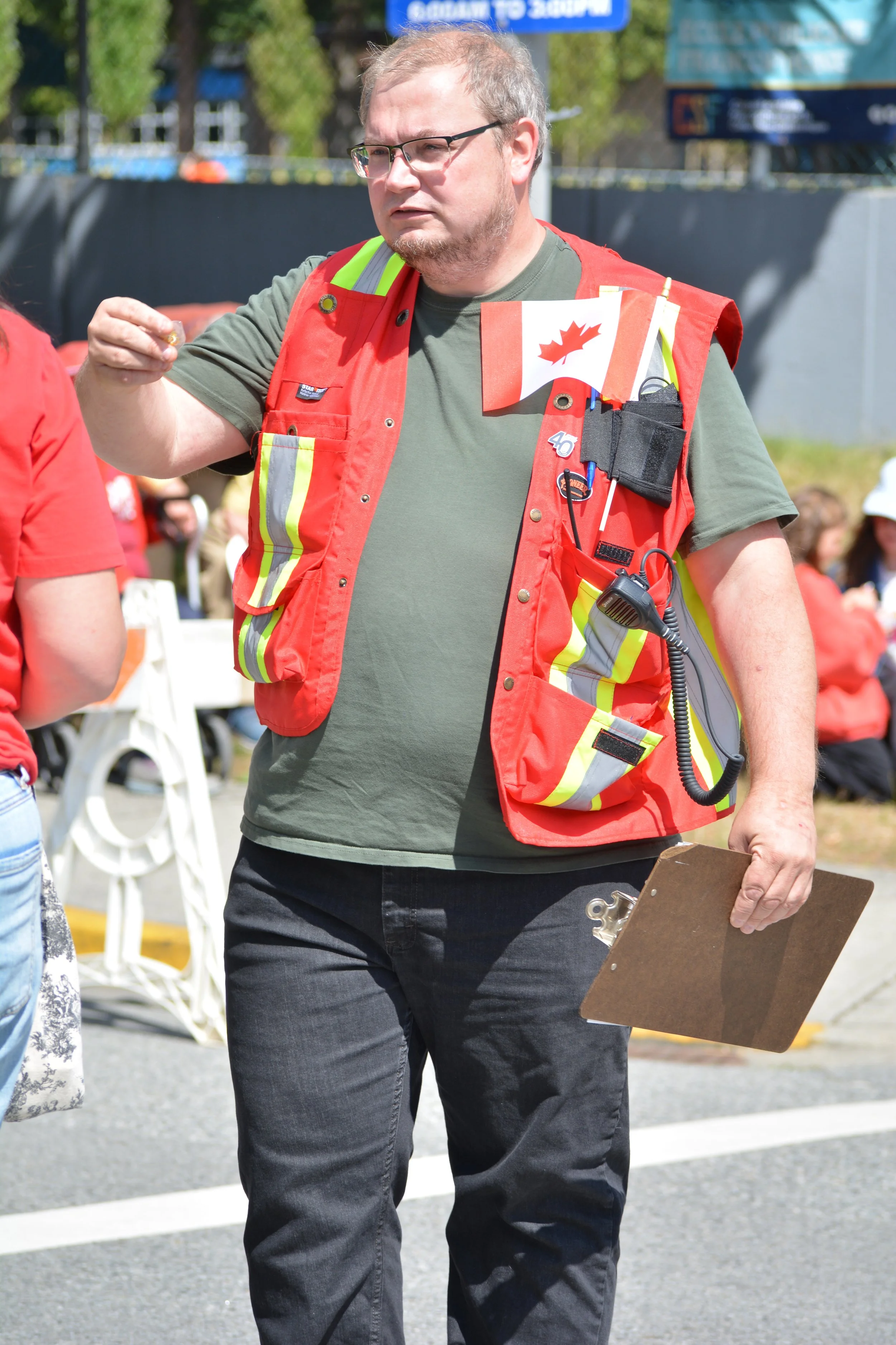 Picture of Alton Toth Organzing Sechelt's Canada Day Parade.