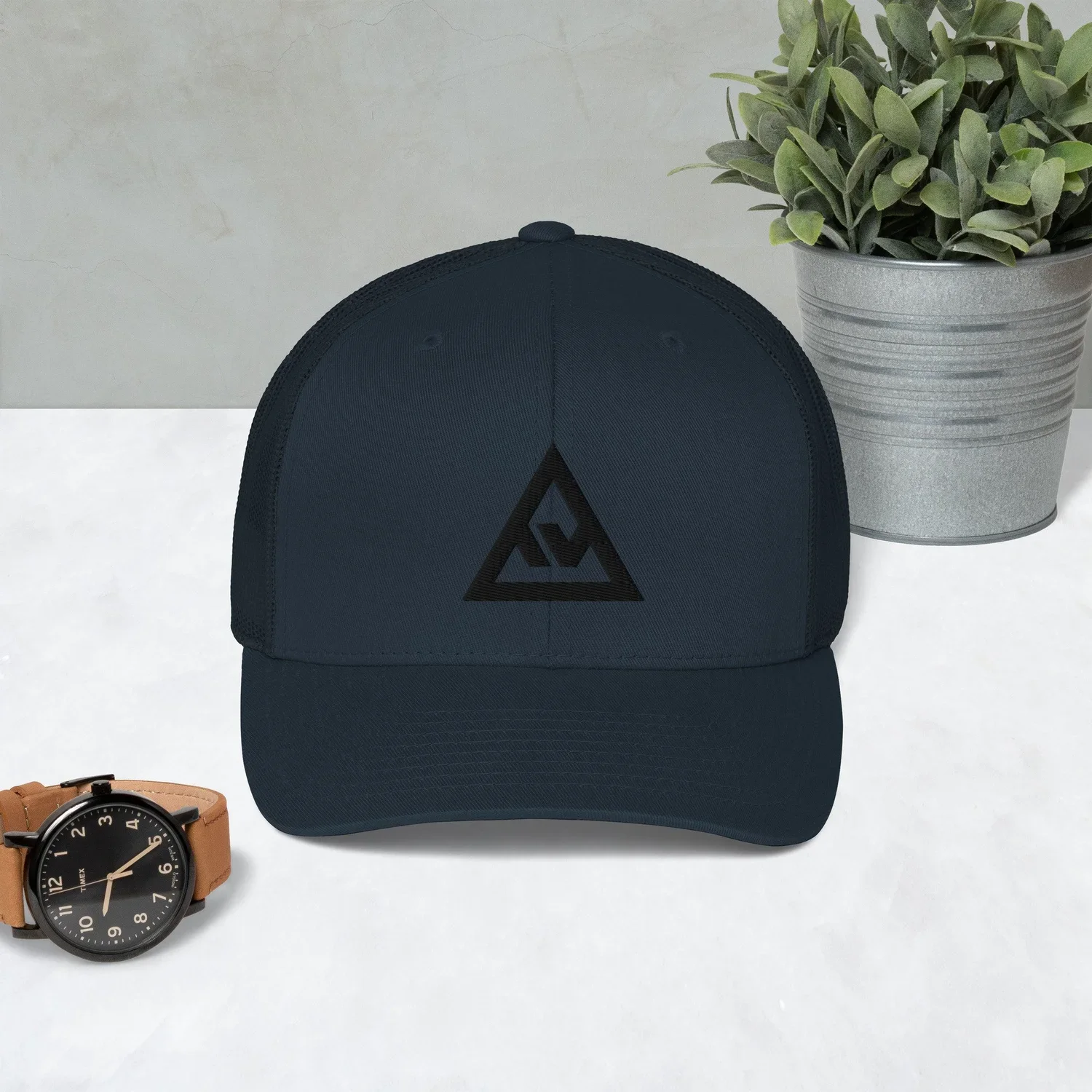Retro Trucker Hat - Black Logo