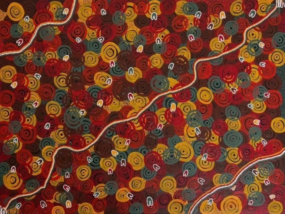 "Held in Connection, Surrounded by Adoration" 
Acrylic on Canvas 
91.4 x 121.9 cm 