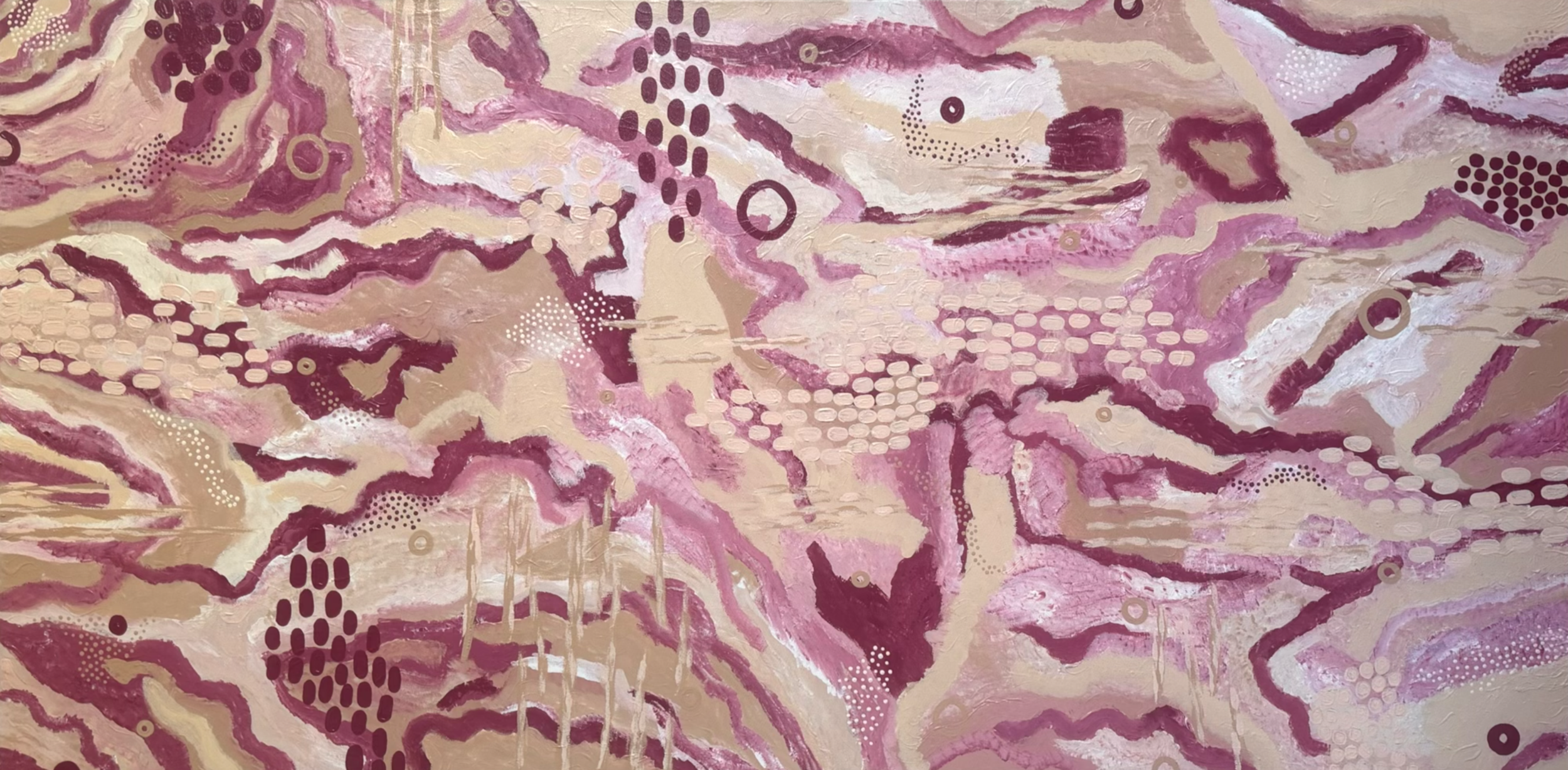 "Ochre Flow" 
Acrylic on Canvas 
91.4 x 182.9cm
