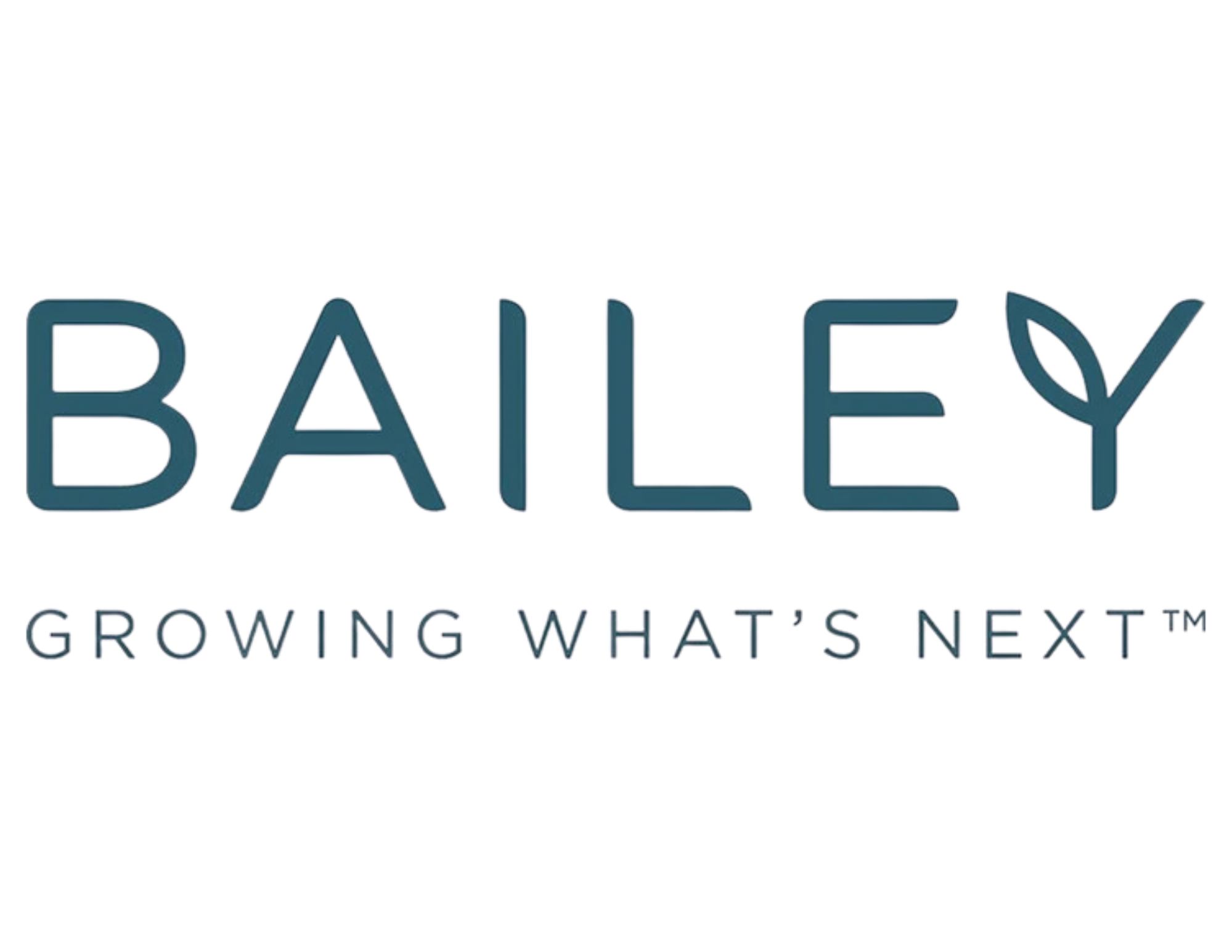 Logo with the word 'BAILEY' in large blue letters, and the tagline 'Growing What's Next' below it.