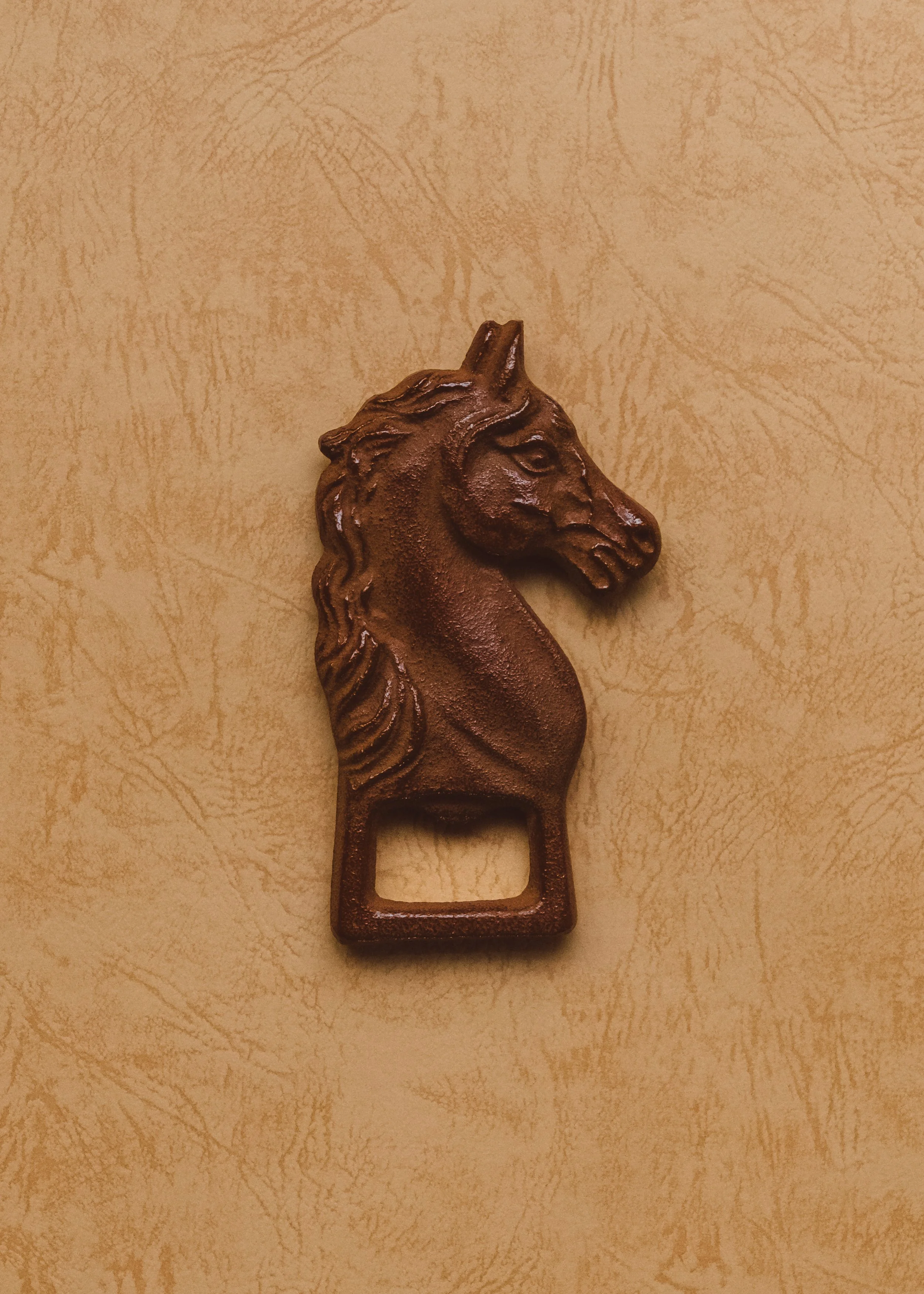 Hand-lacquered Nambu iron horse sculpture. Authentic mid-century Japanese artifact with high-density texture.