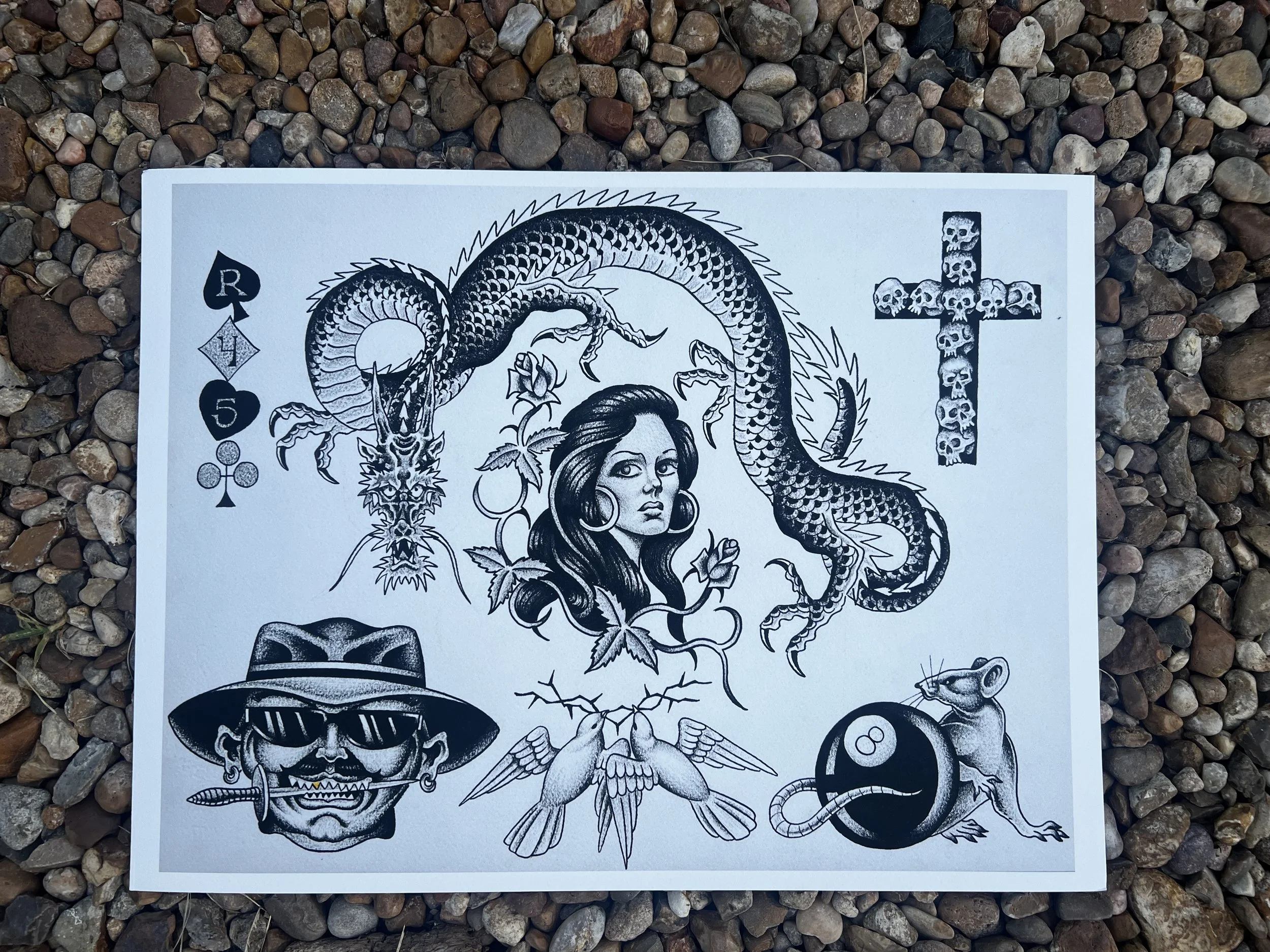 Watercolor Collection Black and Gray Print 12"x16"