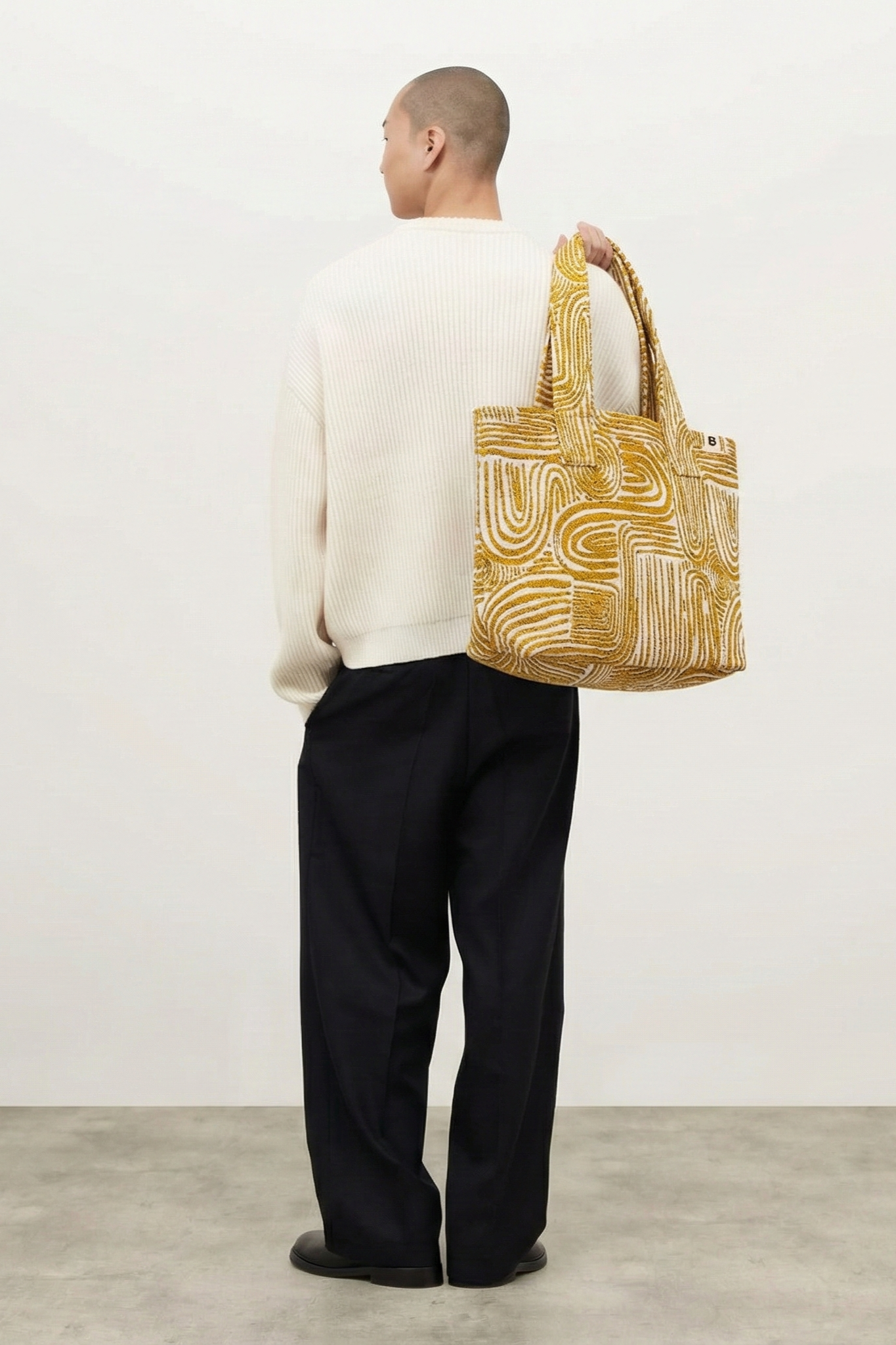 White Retro Desk lamp on wooden stool