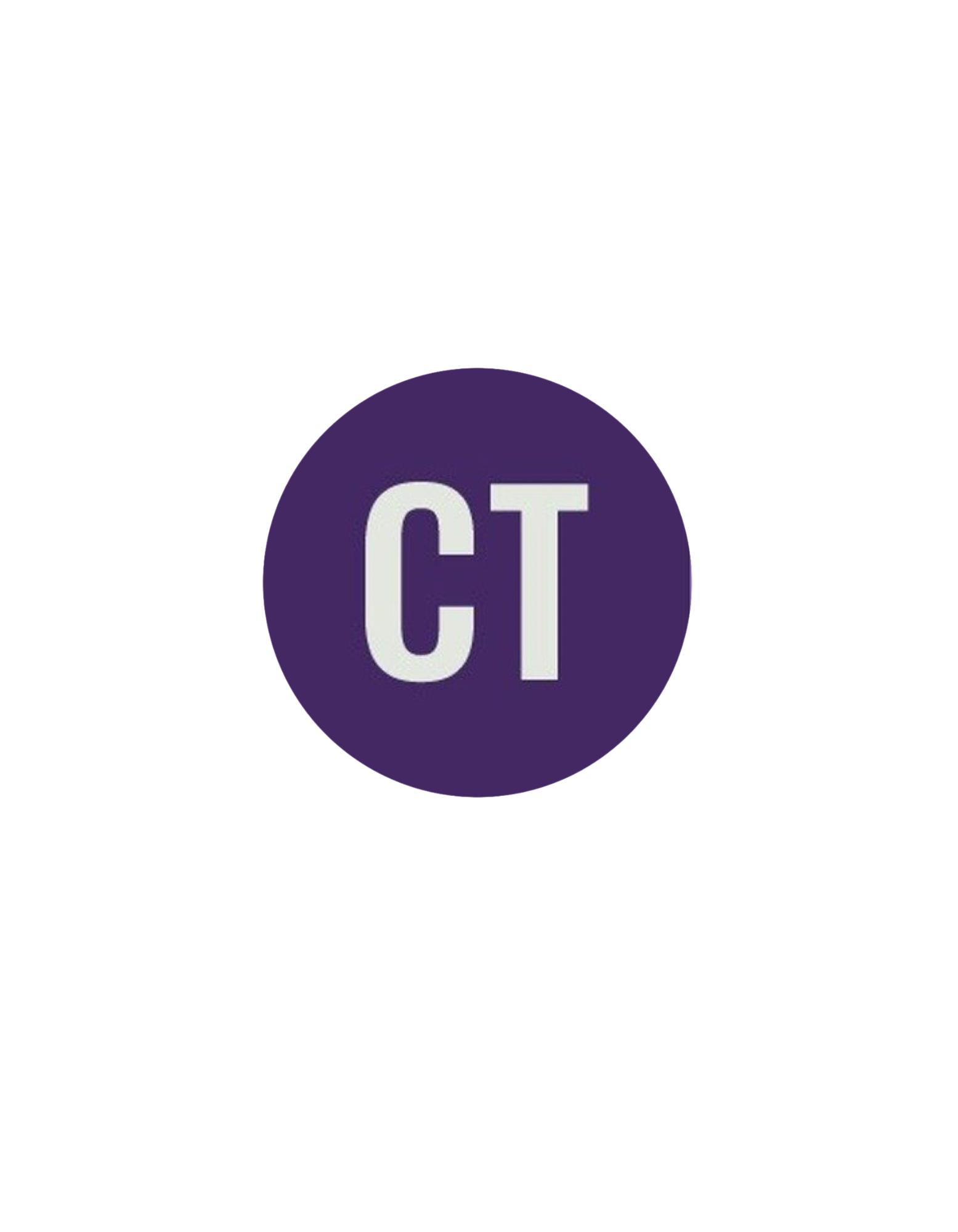 Logo with the letters 'CT' inside a purple circle.