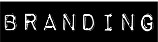 The word 'BRANDING' written in white, uppercase letters on a black background.