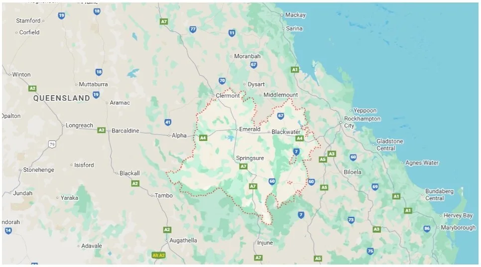Map of Central Highlands Queensland and beyond